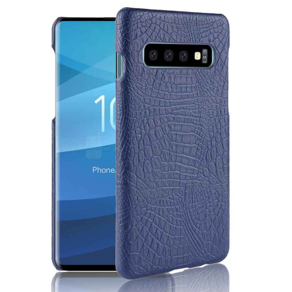 Funda carcasa cuero cocrodilo Azul Samsung Galaxy S10