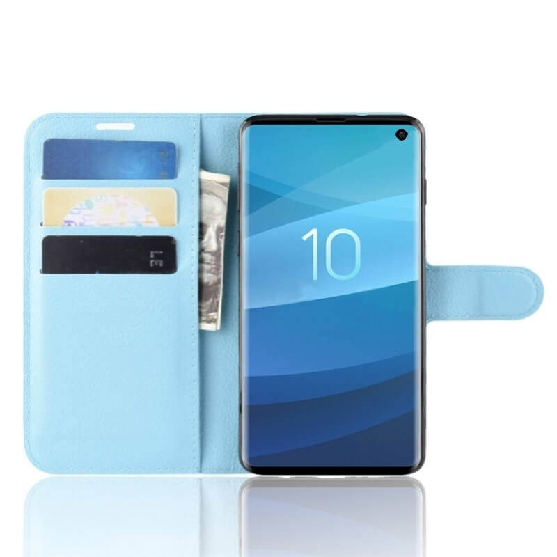 Funda Libro Samsung Galaxy S10 Soporte Azul.