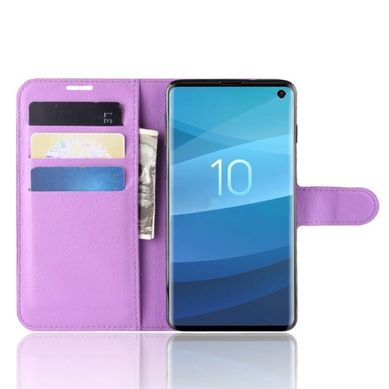Funda Libro Samsung Galaxy S10 Soporte Lila.