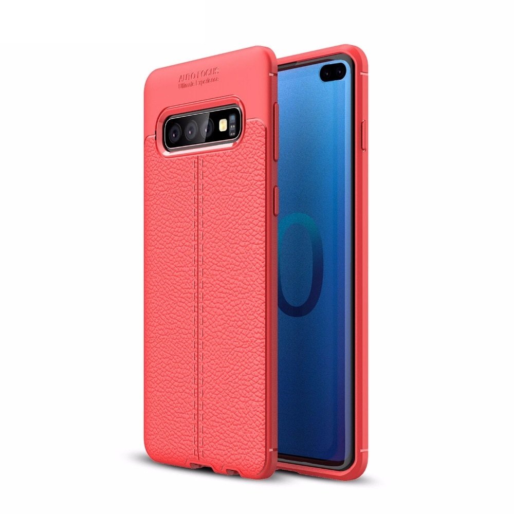 Funda Samsung Galaxy S10 Plus Tpu Cuero 3D Roja