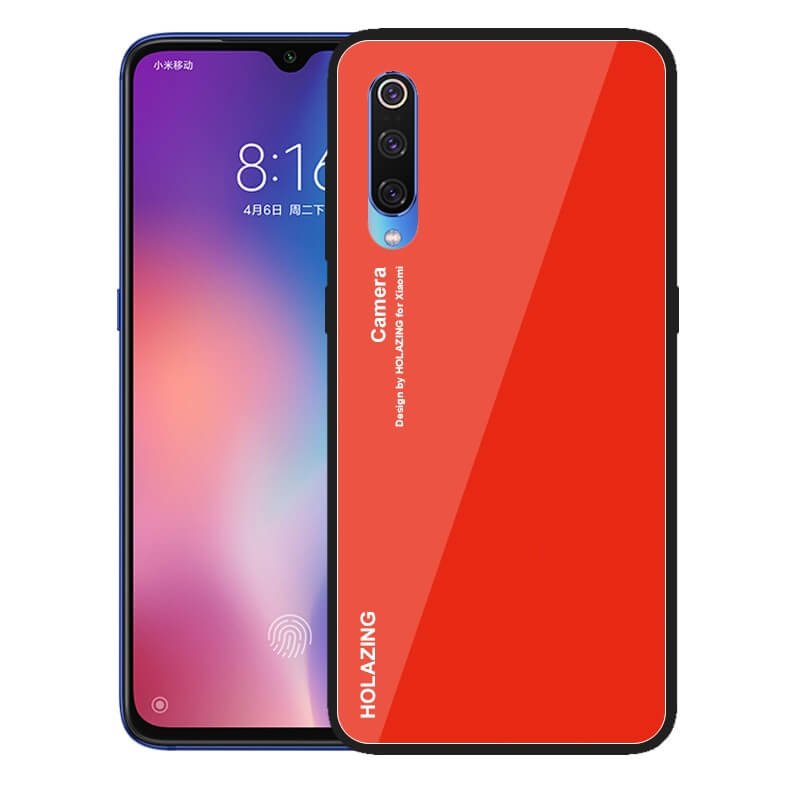 Funda Xiaomi MI 9 SE Tpu Trasera Cristal Rojo
