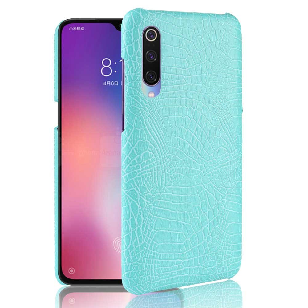 Carcasa Xiaomi MI 9 SE Cuero Estilo Croco Turquesa