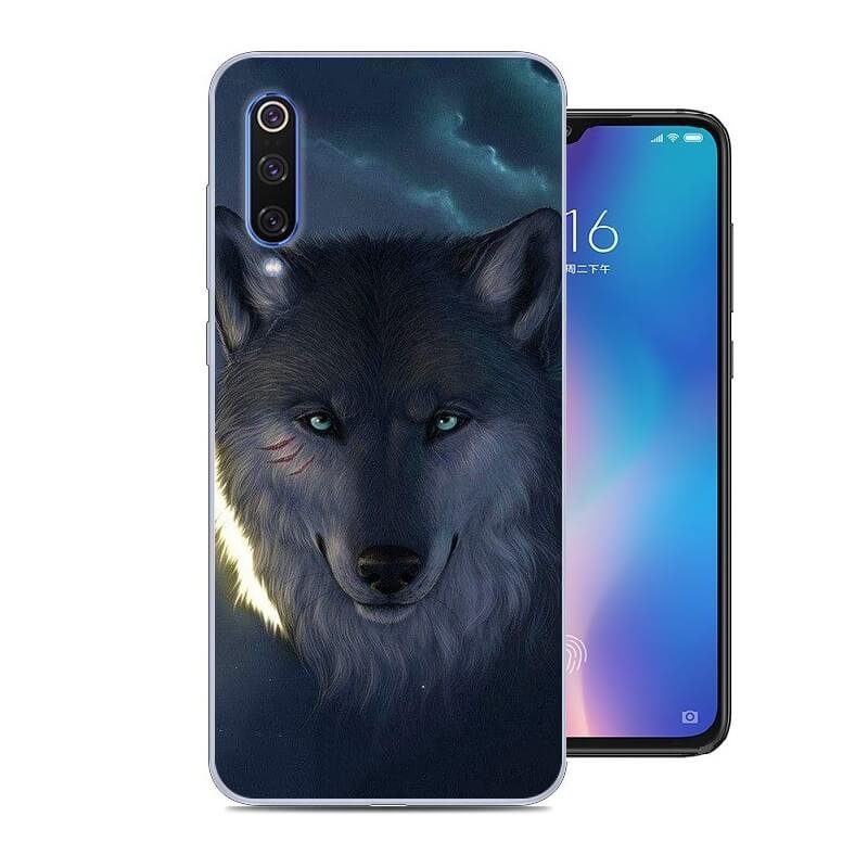 Funda Xiaomi MI 9 SE Gel Dibujo Lobo