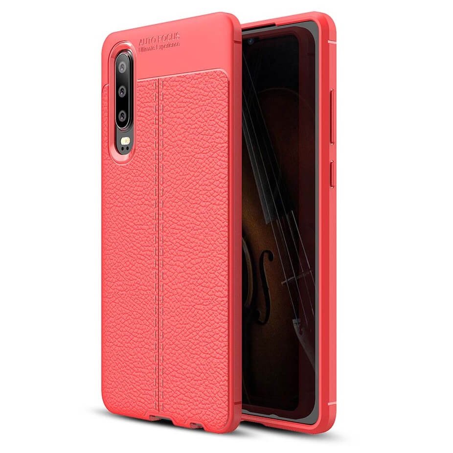 Funda Huawei P30 Tpu Cuero 3D Roja