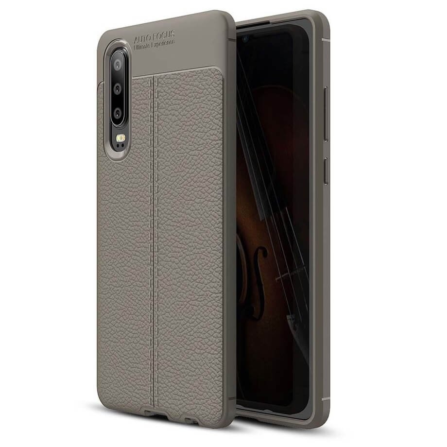 Funda Huawei P30 Tpu Cuero 3D Gris