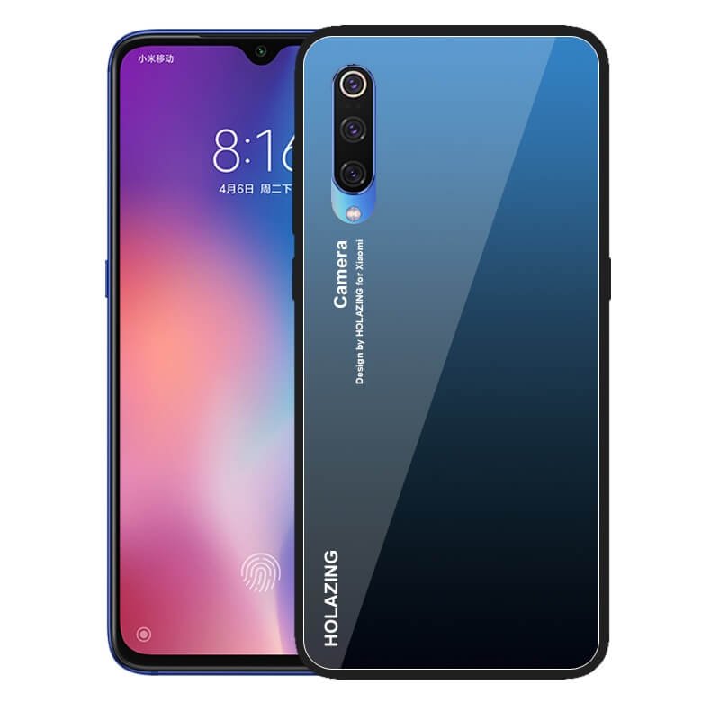 Funda Xiaomi MI 9 Tpu Trasera Cristal azul