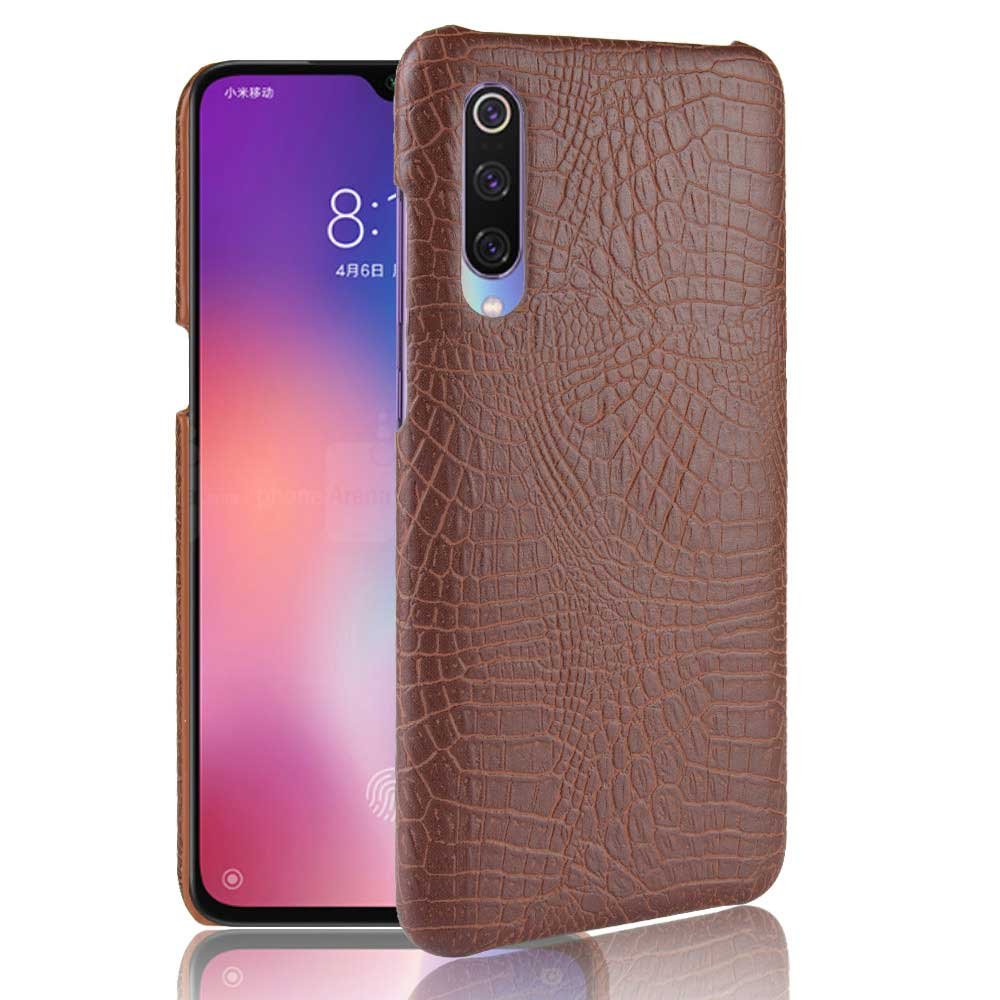 Carcasa Xiaomi MI 9 Cuero Estilo Croco Marron