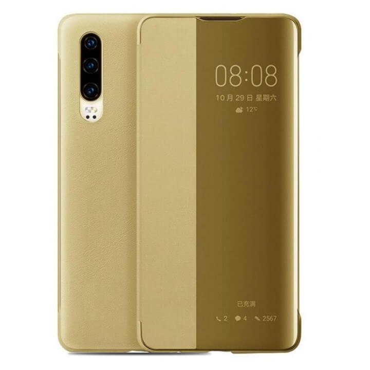 Funda Libro Smart View Huawei P30 Dorada
