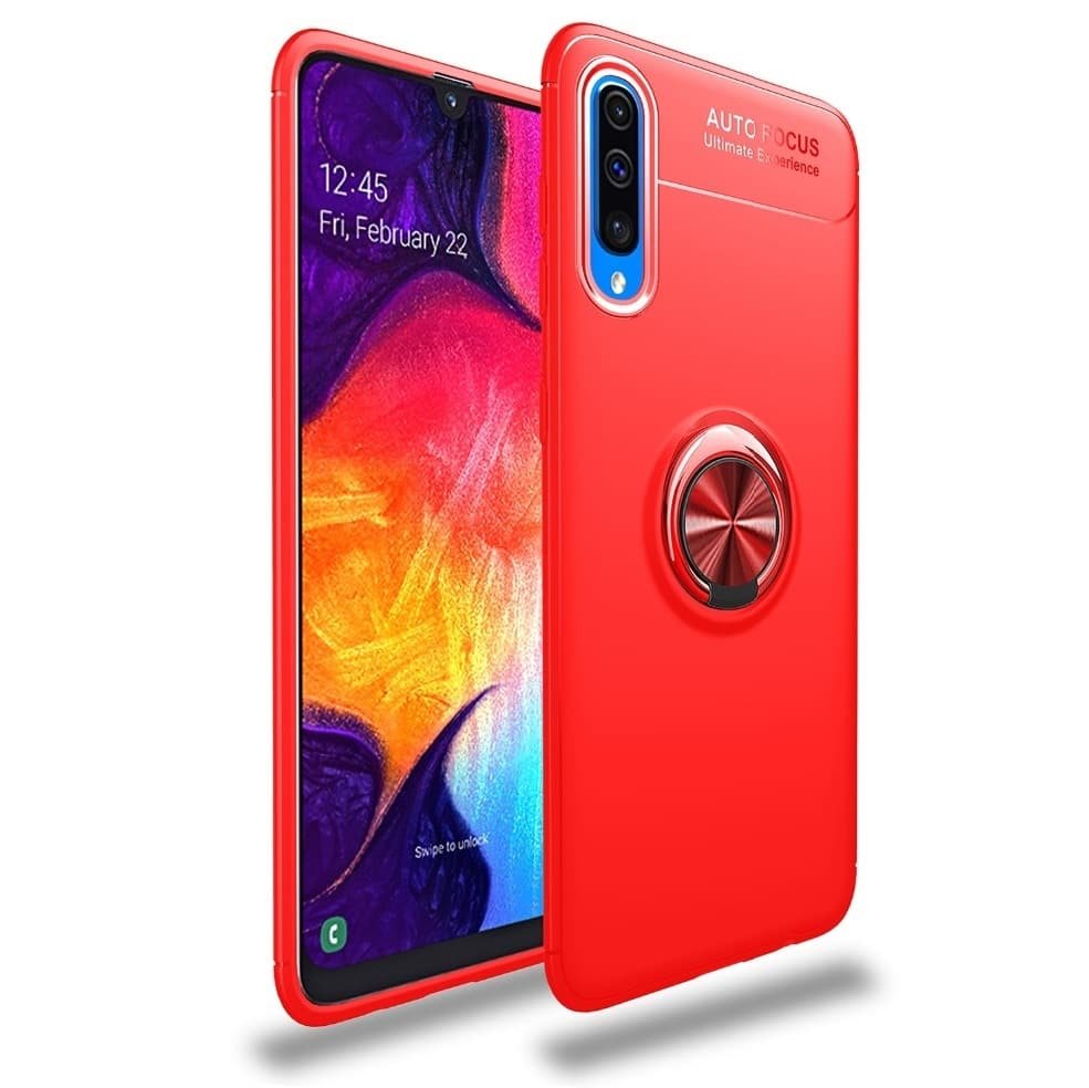 Funda Samsung Galaxy A50 Anillo Soporte rojo
