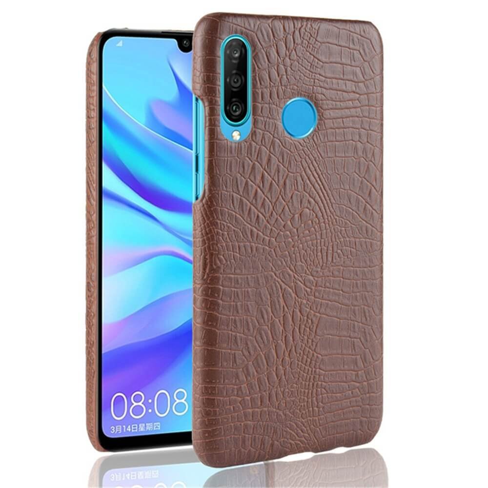 Carcasa Huawei P30 Lite Cuero Estilo Croco Marron