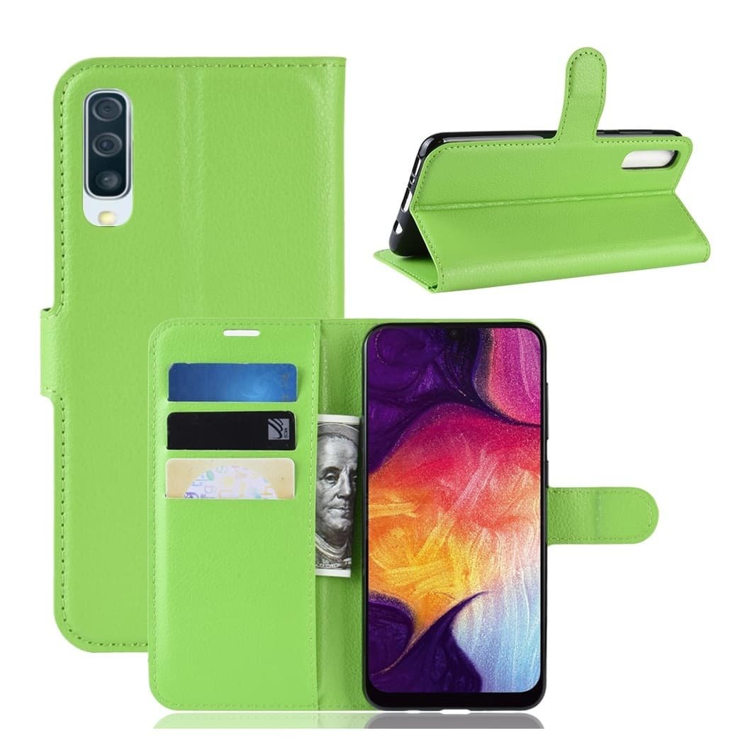 Funda Libro Samsung Galaxy A50 cuero Soporte Verde
