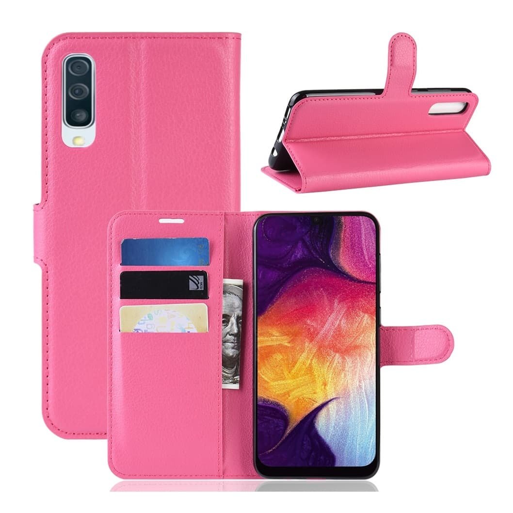 Funda Libro Samsung Galaxy A50 cuero Soporte Rosa