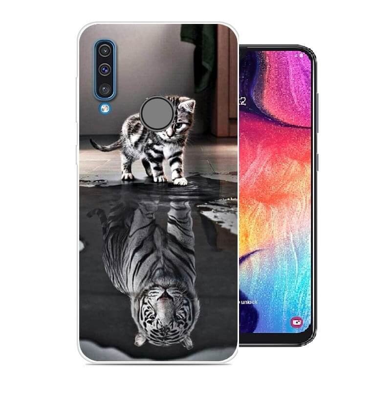 Funda Huawei P30 Lite Gel Dibujo Gato Espejo