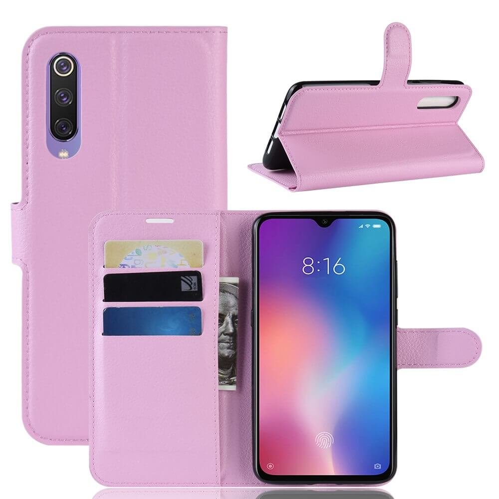 Funda Libro Xiaomi Mi 9 Soporte Rosa.