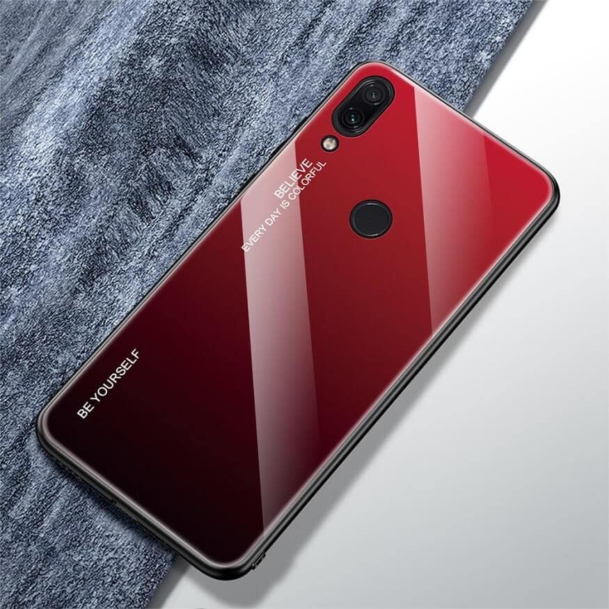 Funda Xiaomi Redmi 7 Tpu Trasera Cristal roja
