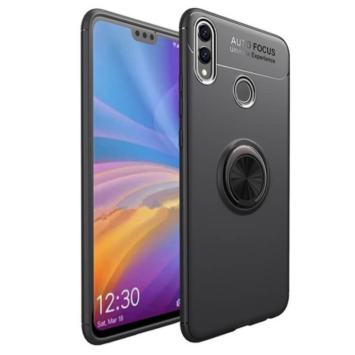 Funda Xiaomi Redmi 7 Anillo Soporte Negro