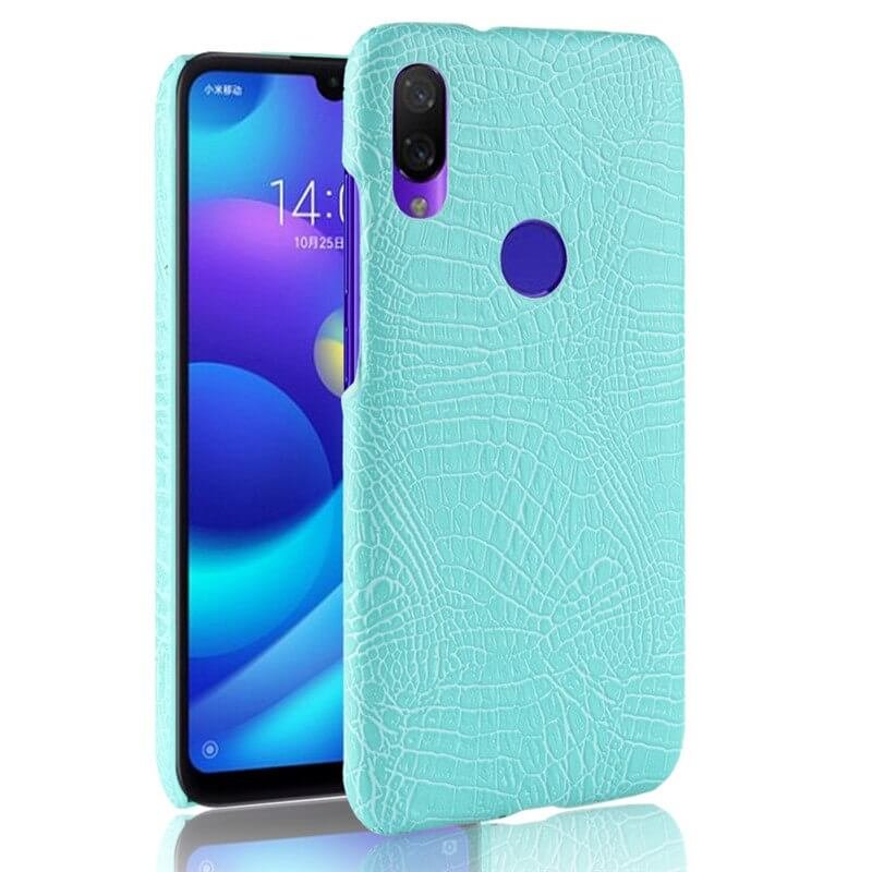Carcasa Xiaomi Redmi 7 Cuero Estilo Cocodrilo Turquesa