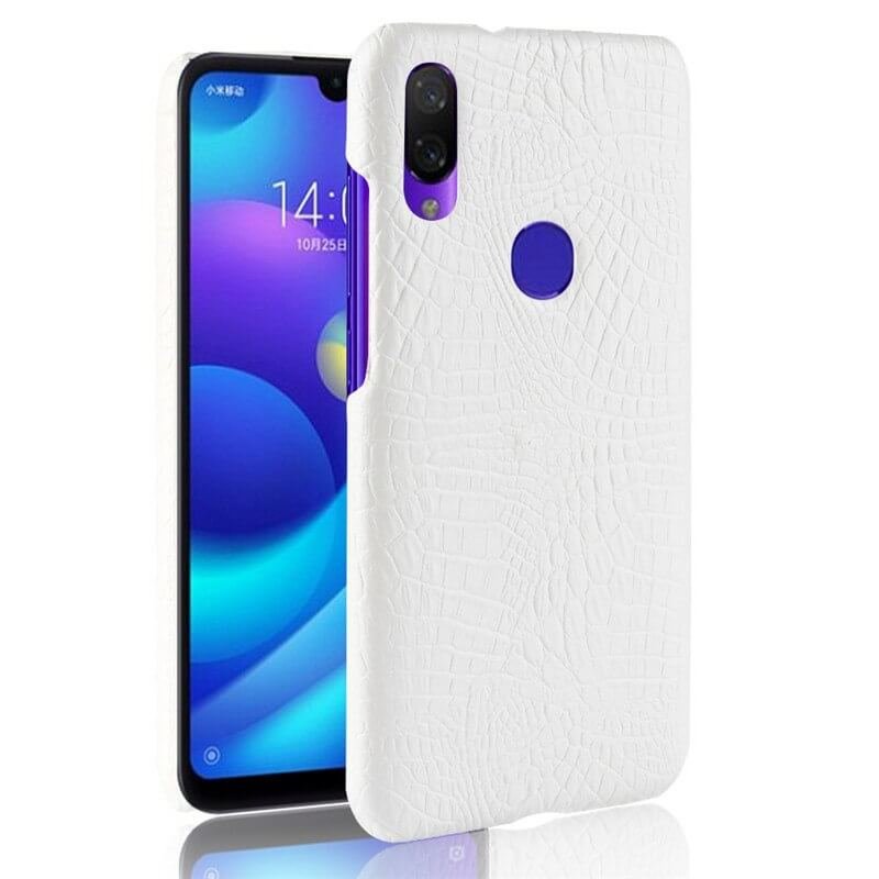 Carcasa Xiaomi Redmi 7 Cuero Estilo Cocodrilo Blanca