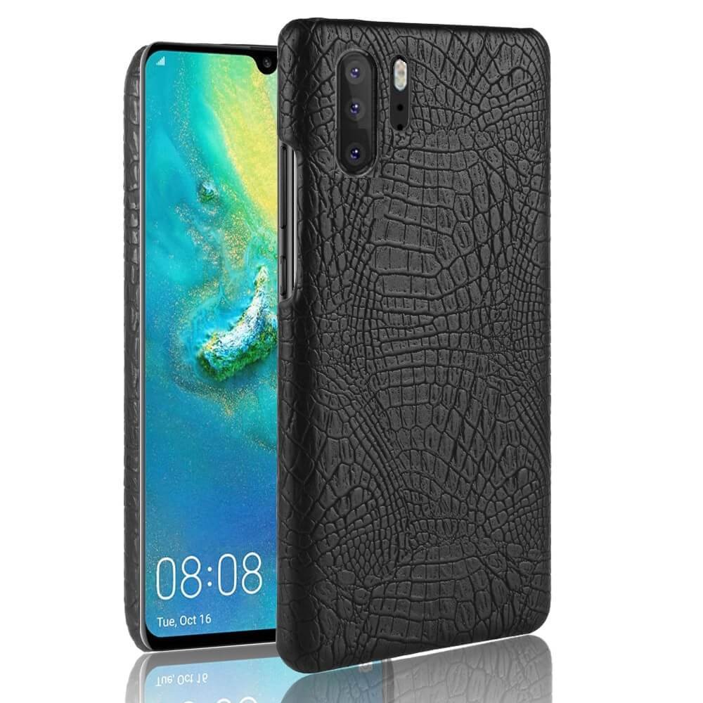 Carcasa Huawei P30 Pro Cuero Estilo Croco Negra