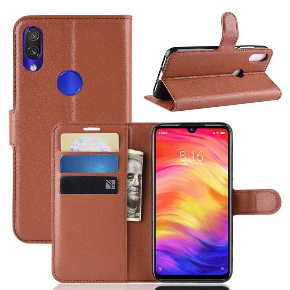 Funda Libro Xiaomi Redmi 7 cuero Soporte Marron