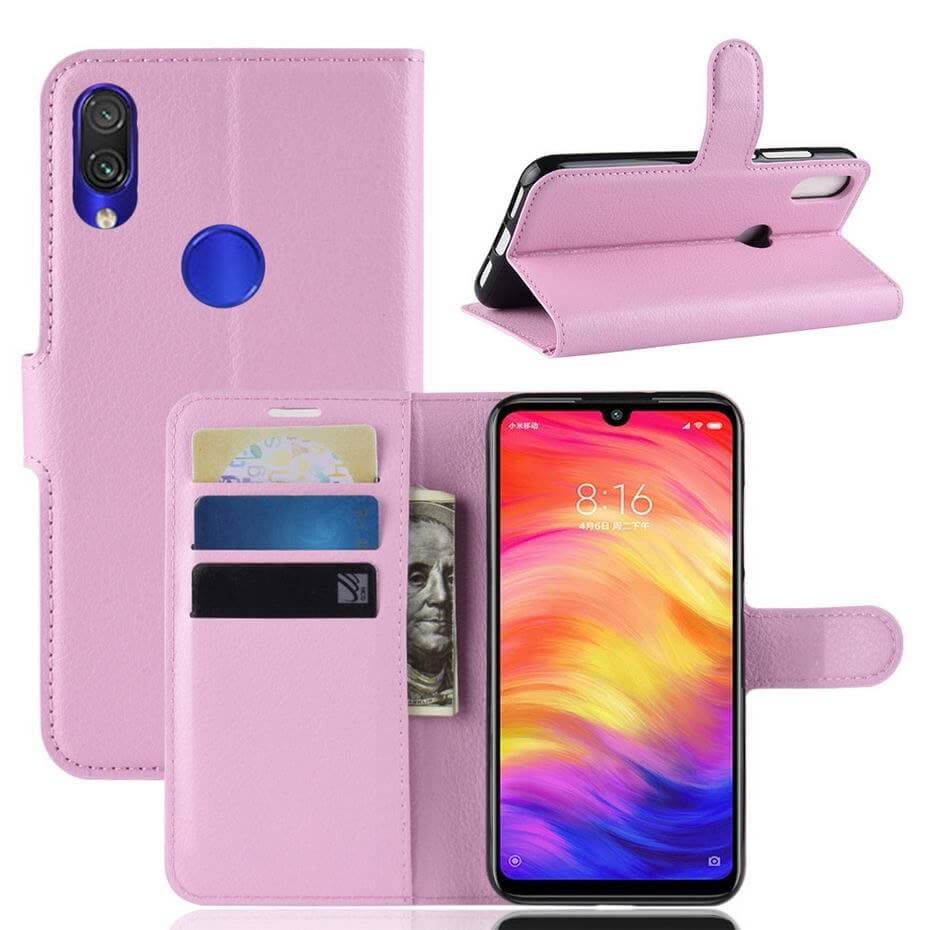 Funda Libro Xiaomi Redmi 7 cuero Soporte Rosa