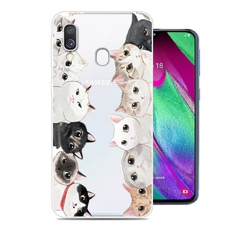 Funda Samsung Galaxy A40 Dibujo Gatitos