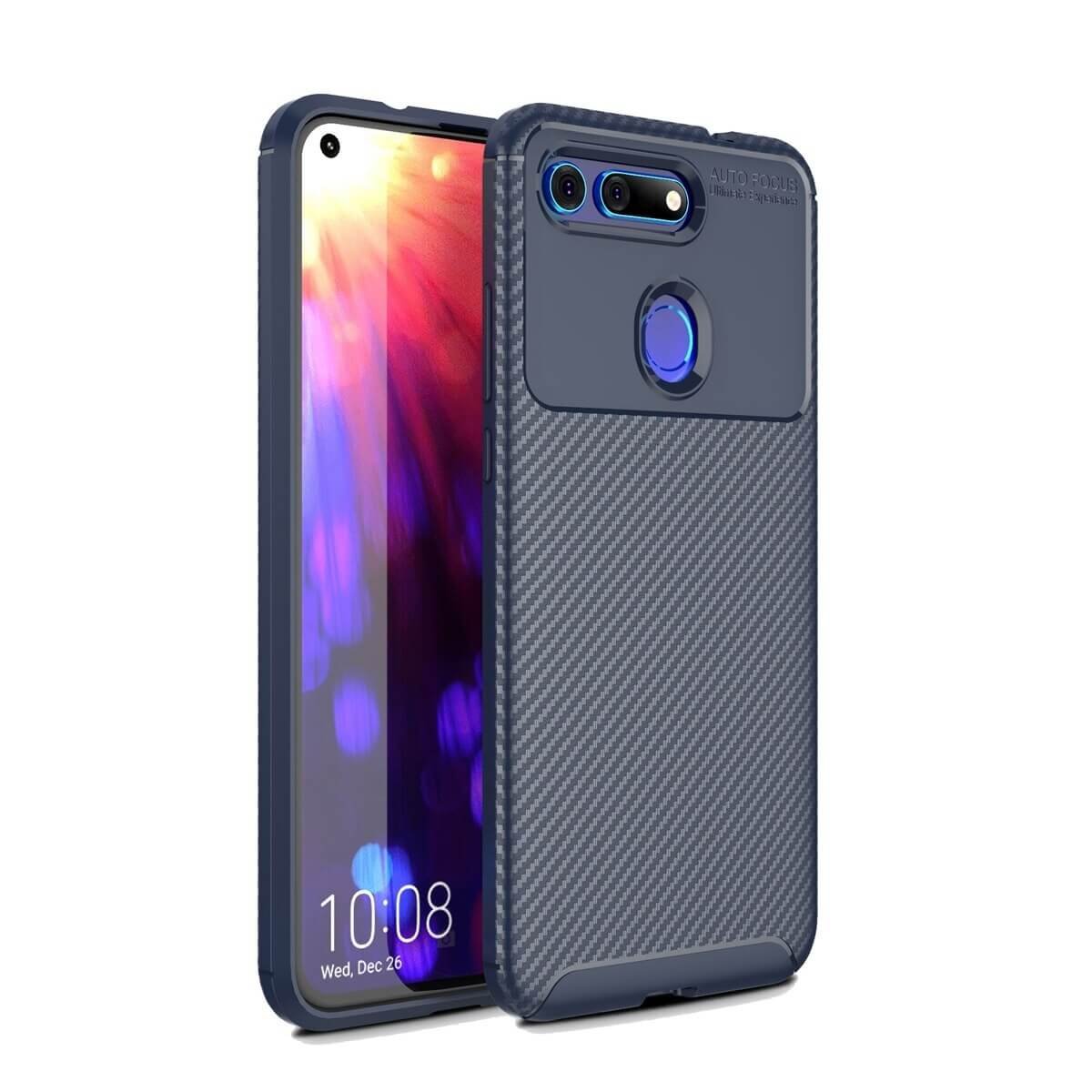 Funda Honor View 20 Tpu Carbonix 3D Azul