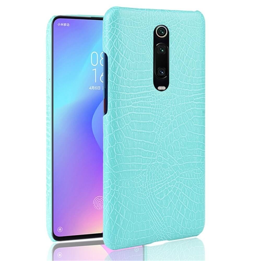 Carcasa Xiaomi Redmi K20 Cuero Estilo Croco Turquesa