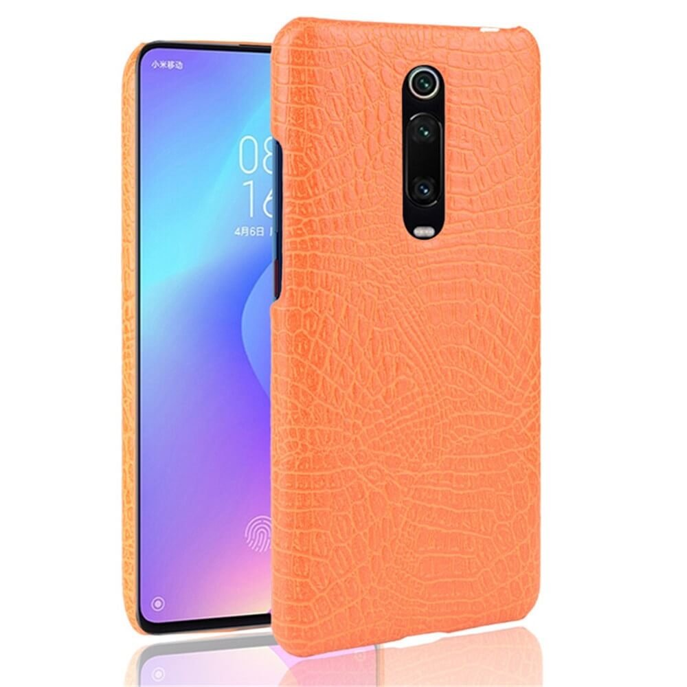 Carcasa Xiaomi Redmi K20 Cuero Estilo Croco Naranja