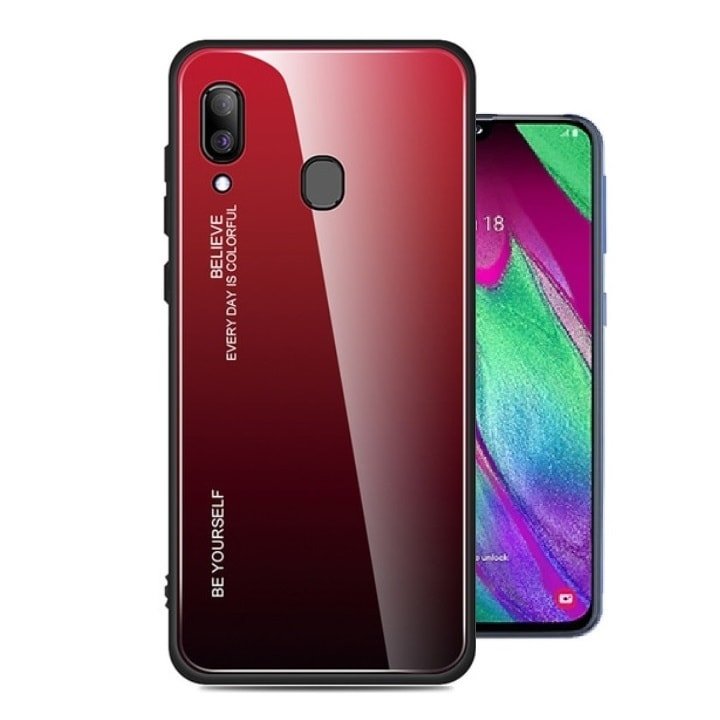 Funda Samsung Galaxy A20 Tpu Trasera Cristal Roja