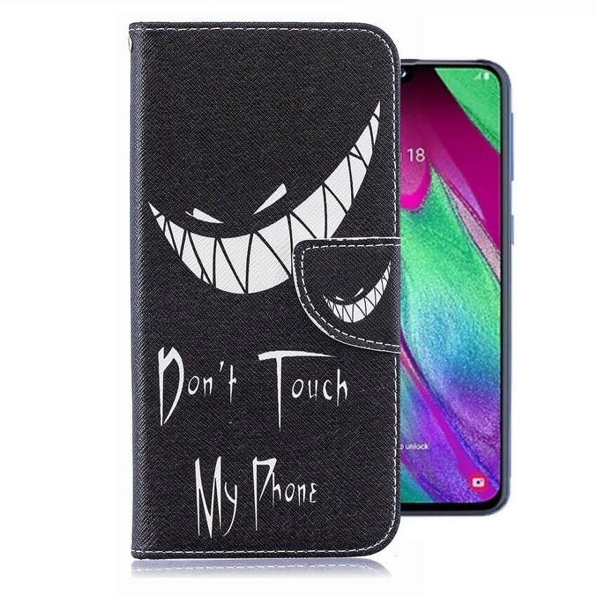 Funda Libro Samsung Galaxy A20 cuero Soporte Dibujo Sonrisas