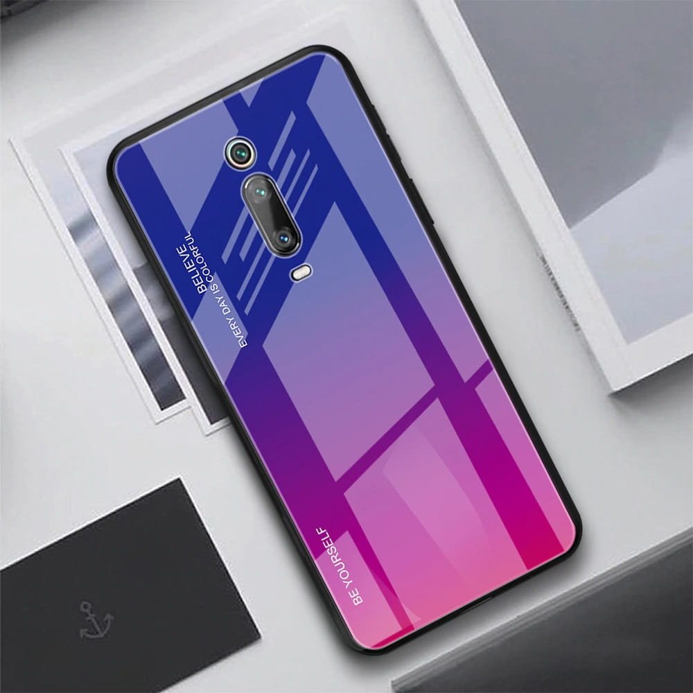 Funda Xiaomi MI 9 T Tpu Trasera Cristal Fucsia