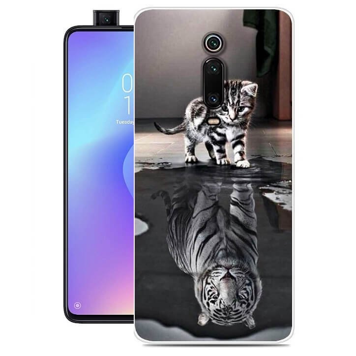 Funda Xiaomi Mi 9T Gel Dibujo Gato Espejo