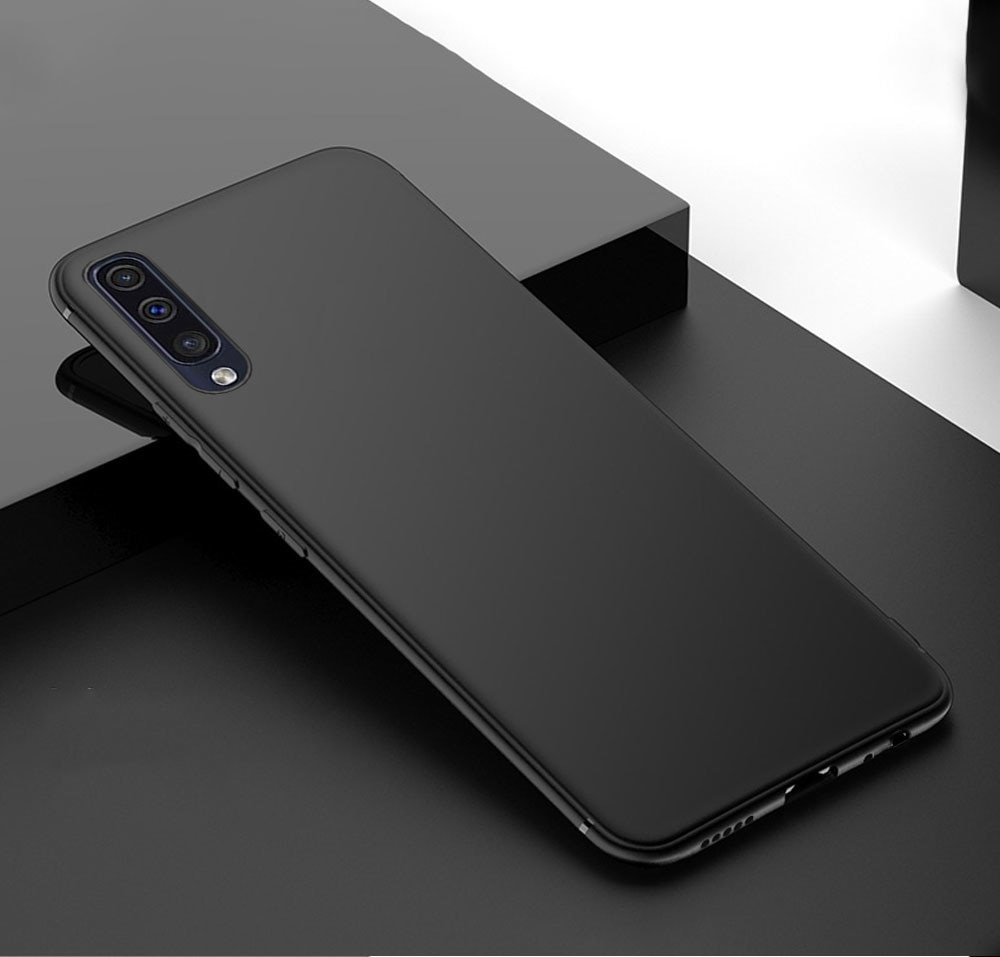 Funda Gel Samsung Galaxy A70 Flexible y lavable Mate Negra