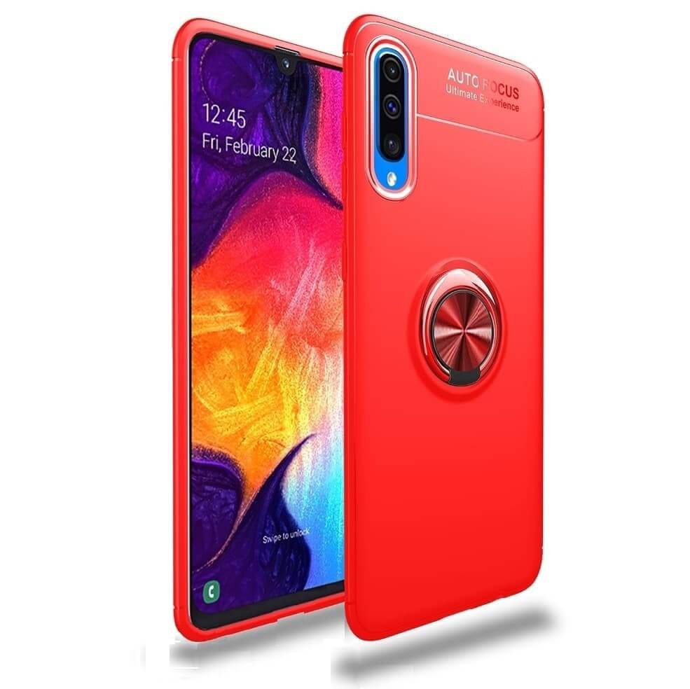 Funda Samsung Galaxy A70 Anillo Soporte rojo