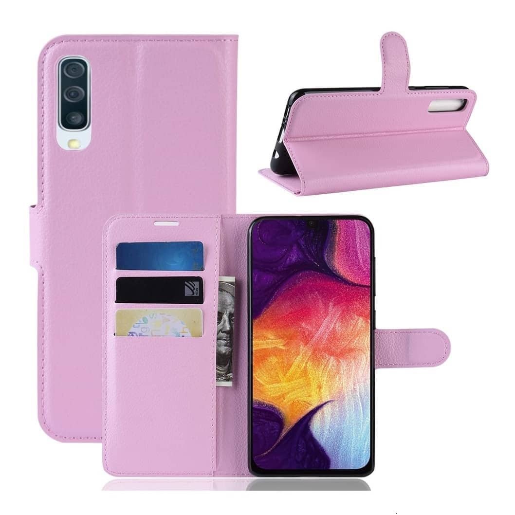 Funda Libro Samsung Galaxy A70 cuero Soporte Rosa