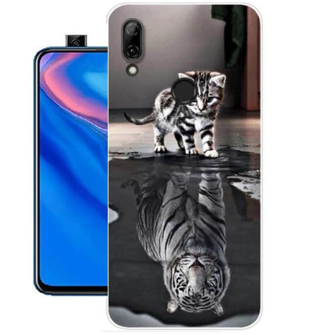 Funda Huawei P Smart Z Gel Dibujo Gato Espejo