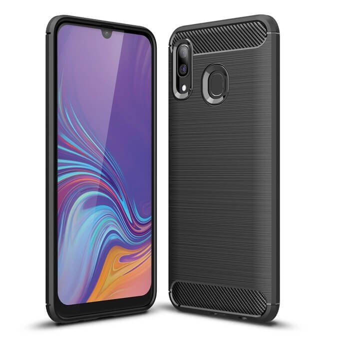Funda Samsung Galaxy A20e Tpu 3D Cepillada Negra
