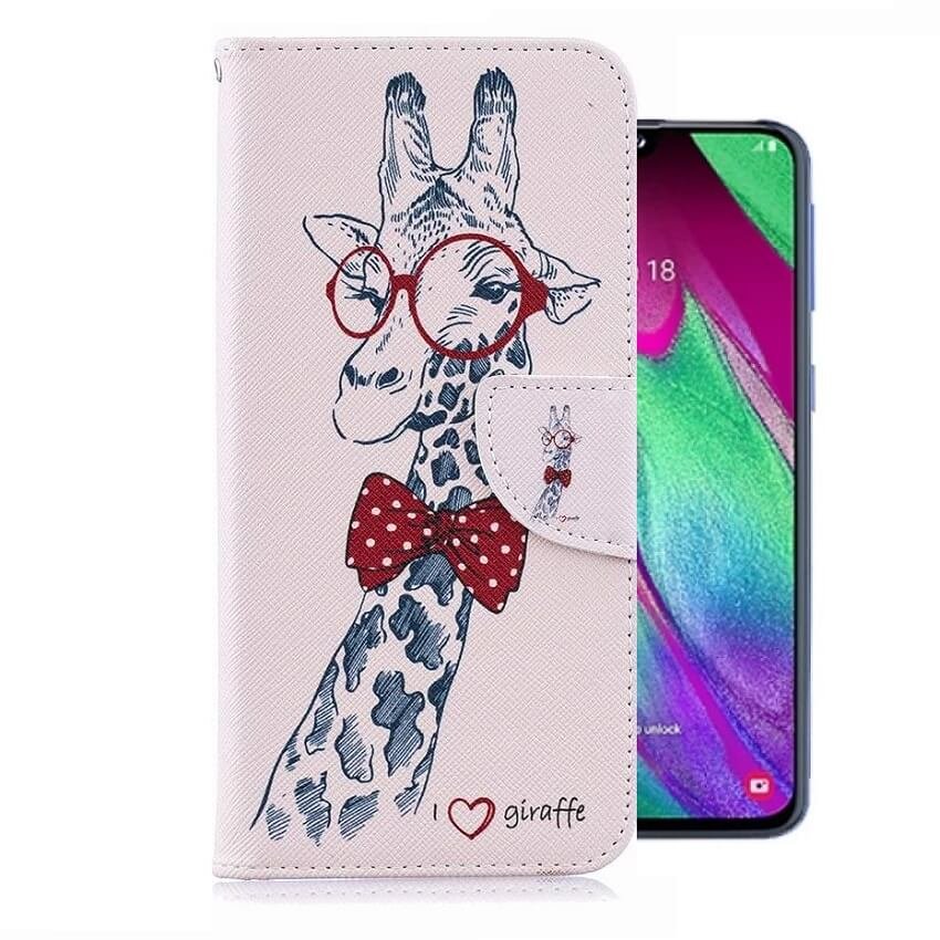 Funda Libro Samsung Galaxy A20e cuero Soporte Dibujo Jirafa