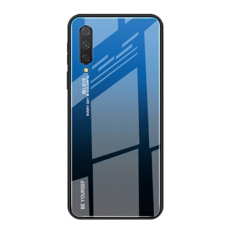 Funda Xiaomi MI 9 Lite Tpu Trasera Cristal azul