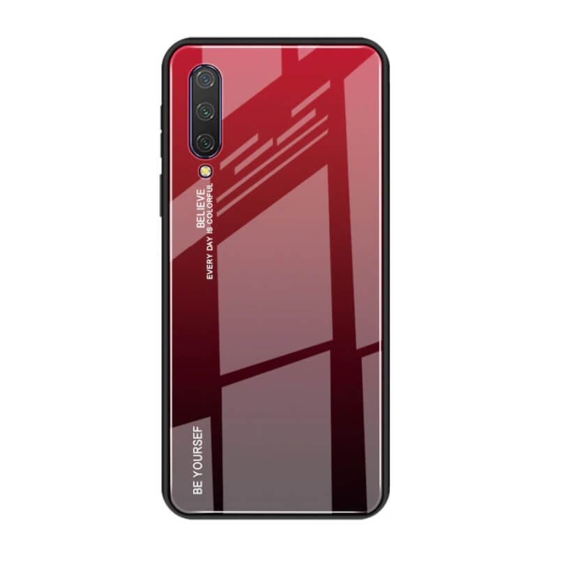 Funda Xiaomi MI 9 Lite Tpu Trasera Cristal roja