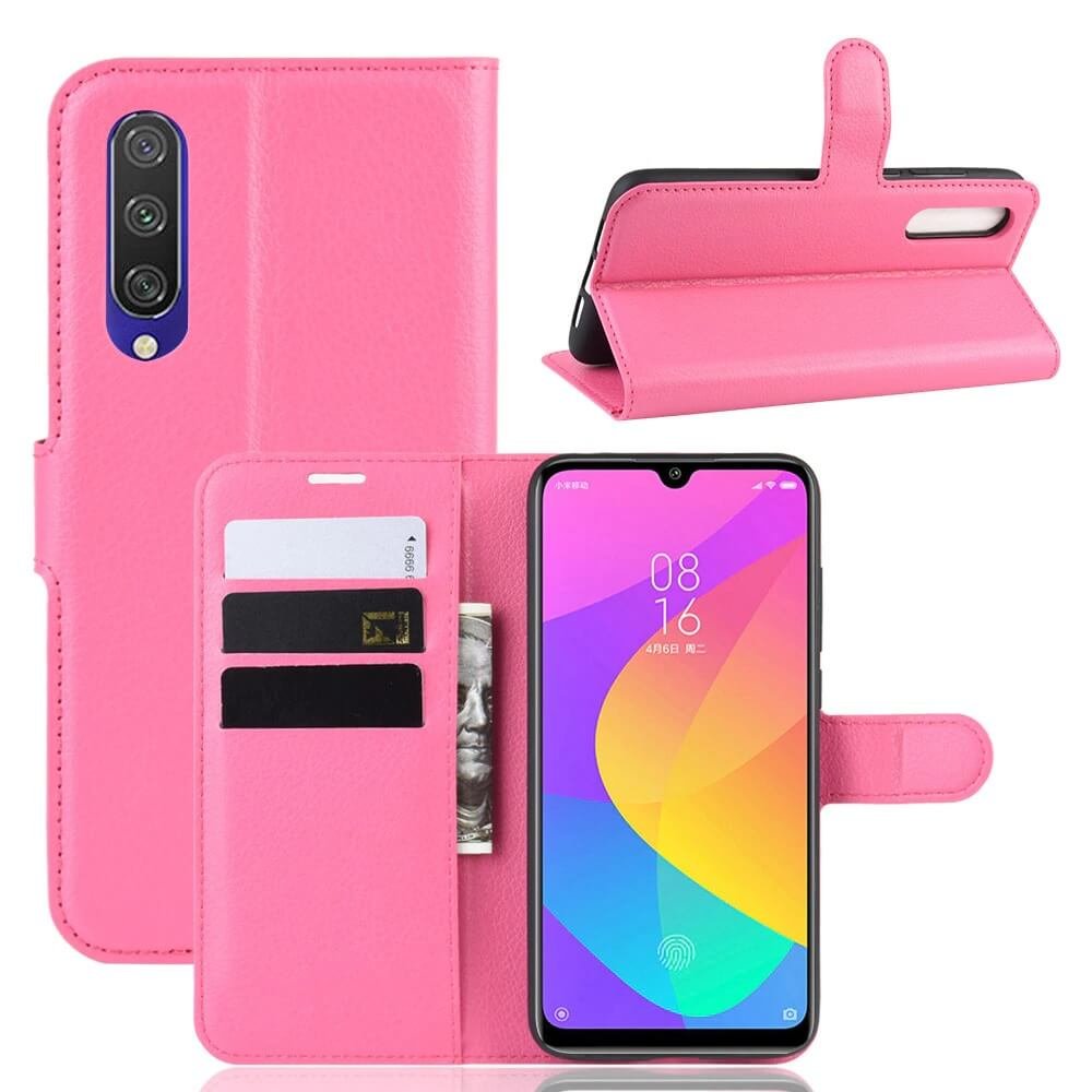 Funda Libro Xiaomi MI 9 Lite cuero Soporte Fucsia
