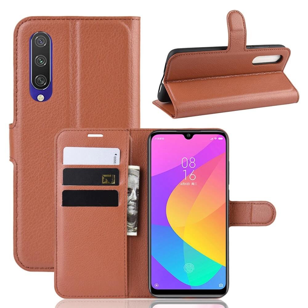 Funda Libro Xiaomi MI 9 Lite cuero Soporte Marron