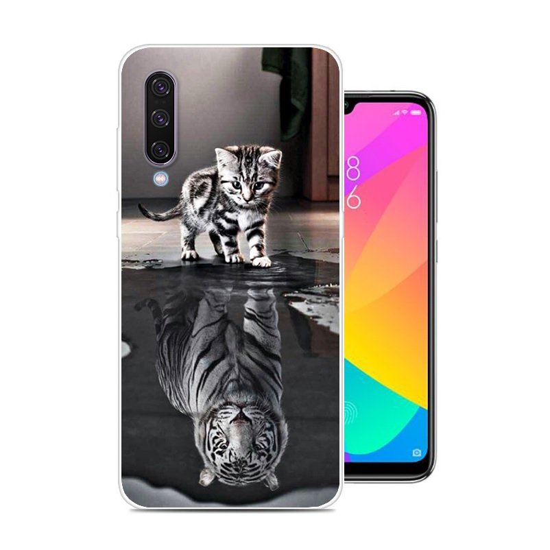 Funda Xiaomi MI 9 Lite Gel Dibujo Gato Espejo