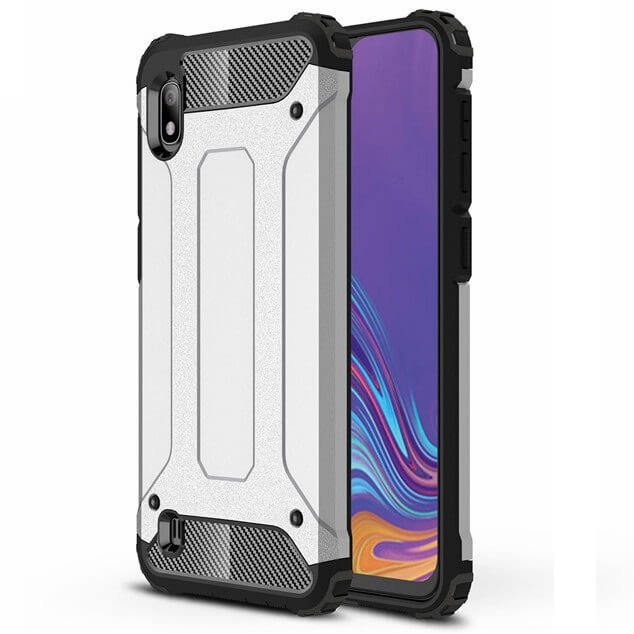 Funda Samsung Galaxy A10 Armor Anti-Golpes Plata