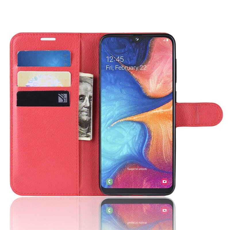 Funda Libro Samsung Galaxy A10 Soporte Roja.