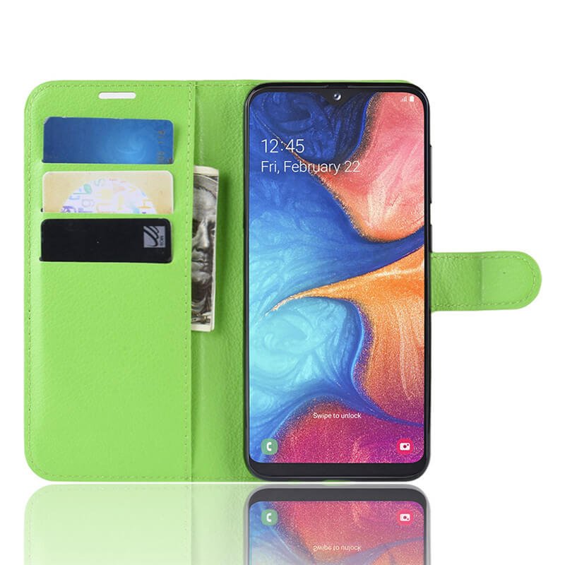 Funda Libro Samsung Galaxy A10 Soporte Verde.