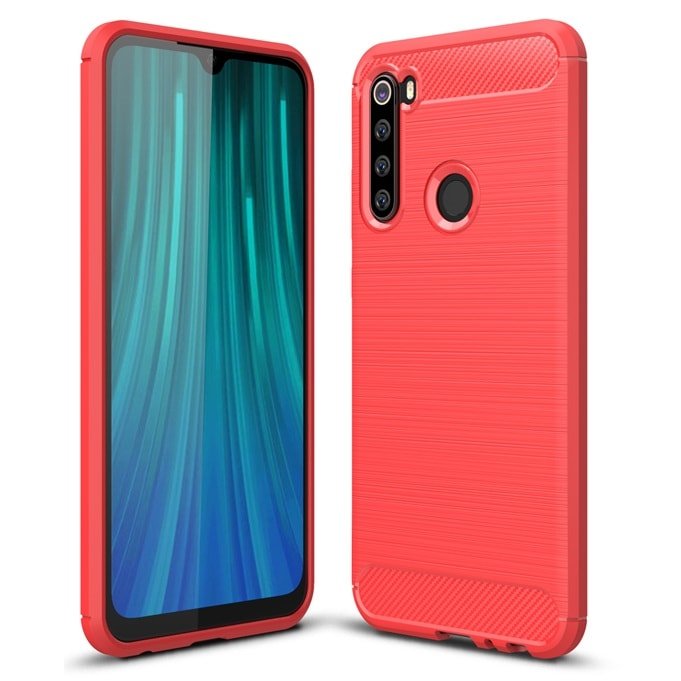 Funda Xiaomi Redmi Note 8 Tpu Carbono 3D Roja.