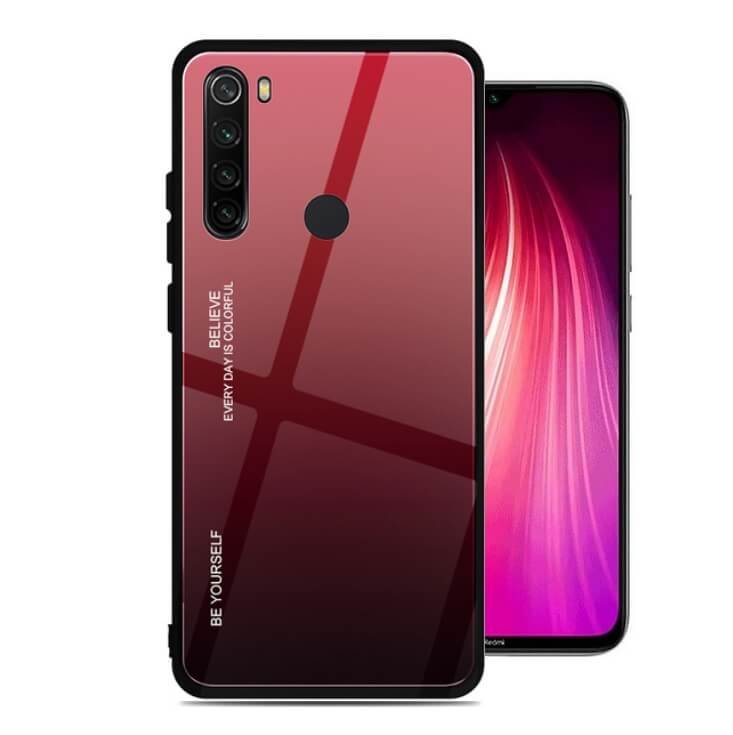 Funda Xiaomi Redmi Note 8 Tpu Trasera Cristal roja