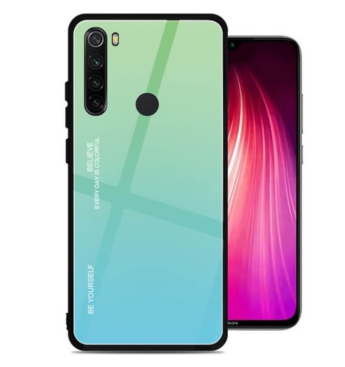 Funda Xiaomi Redmi Note 8 Tpu Trasera Cristal turquesa